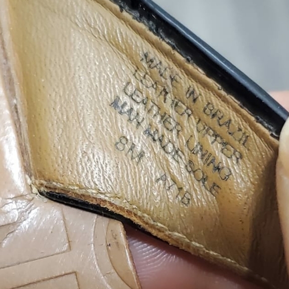 Tory Burch Thora Thong Black Patent Leather Brown Flat Sandals Women’s Size 8M🌴 - Picture 8 of 11